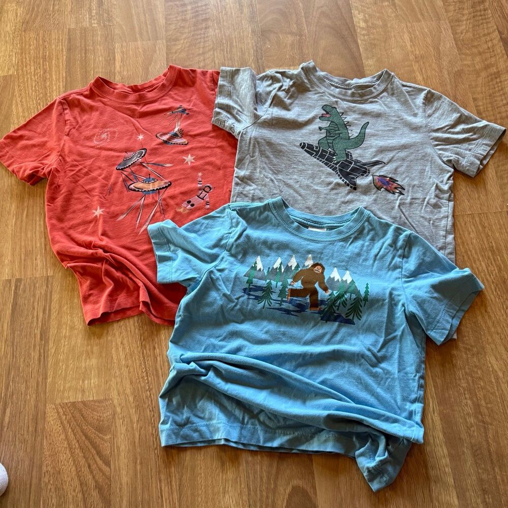 HANNA ANDERSSON boys lot of graphic tees. Space, dinosaur and Bigfoot